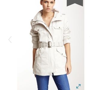 NWOT Kensie cream belted and hooded trench coat